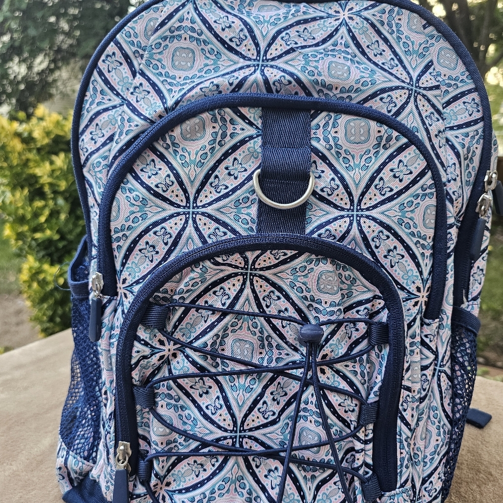 Pottery Barn Teen Blue Patterned  Backpack